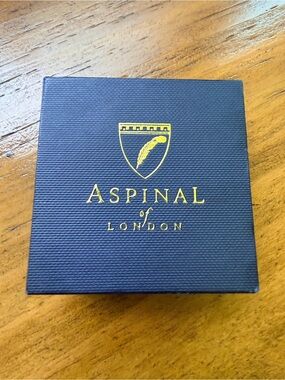 Aspinal of London Men’s Cuff Link Accessory Box – Navy & Gold No Cufflinks